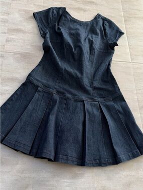 ee:some Denim Open‑Back Bow Dress – Medium